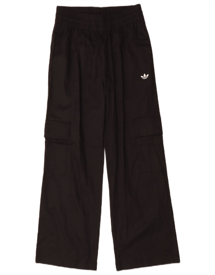 ADIDAS Pantalones cargo de cintura alta para mujer UK 8/10 Small W25 L28 Negro