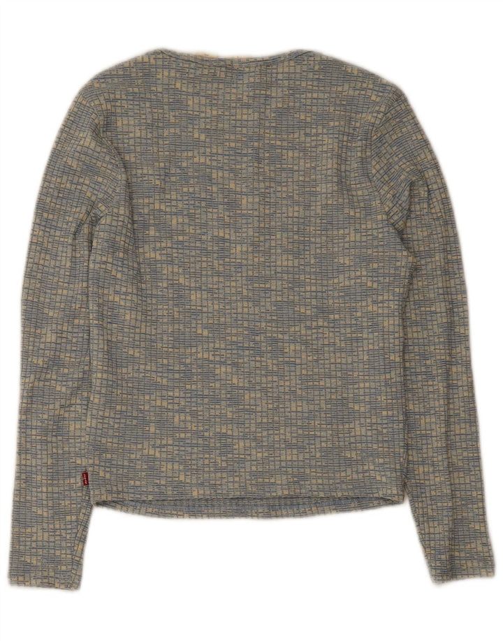 Levi's Top de mujer de manga larga UK 44 Poliéster moteado azul grande