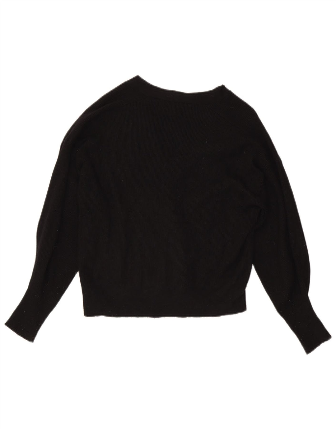 Zara Mujer Crop Cardigan Suéter UK 44 Medio Viscosa Negra