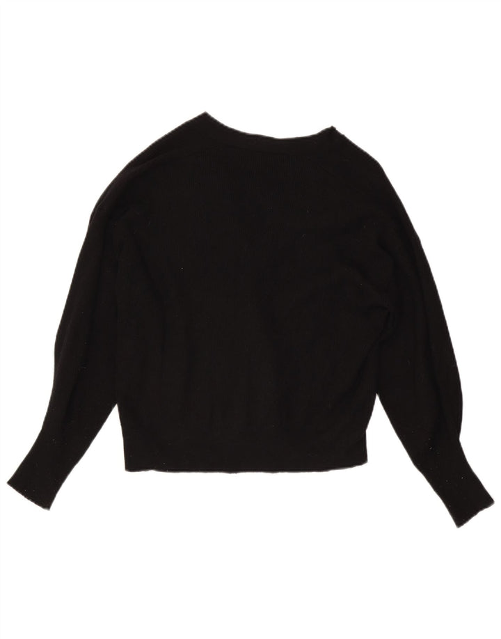 Zara Mujer Crop Cardigan Suéter UK 44 Medio Viscosa Negra