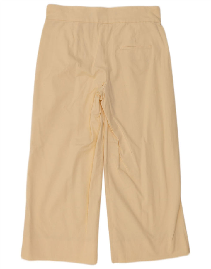 Zara Mujer Studio Pantalones Cortos De Pernera Ancha Mediano W28 L24 Blanco Roto