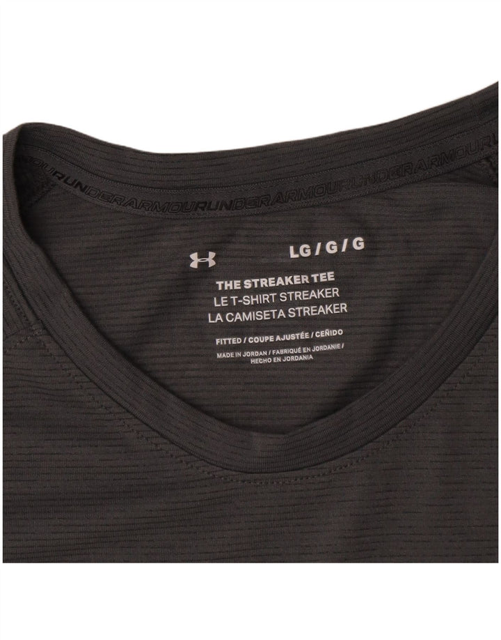 Under Armour Camiseta ajustada para hombre, talla grande, gris