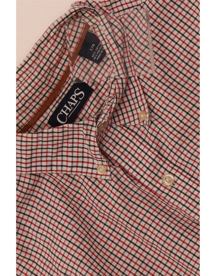 Chaps Camisa para hombre de algodón a cuadros rojos grandes