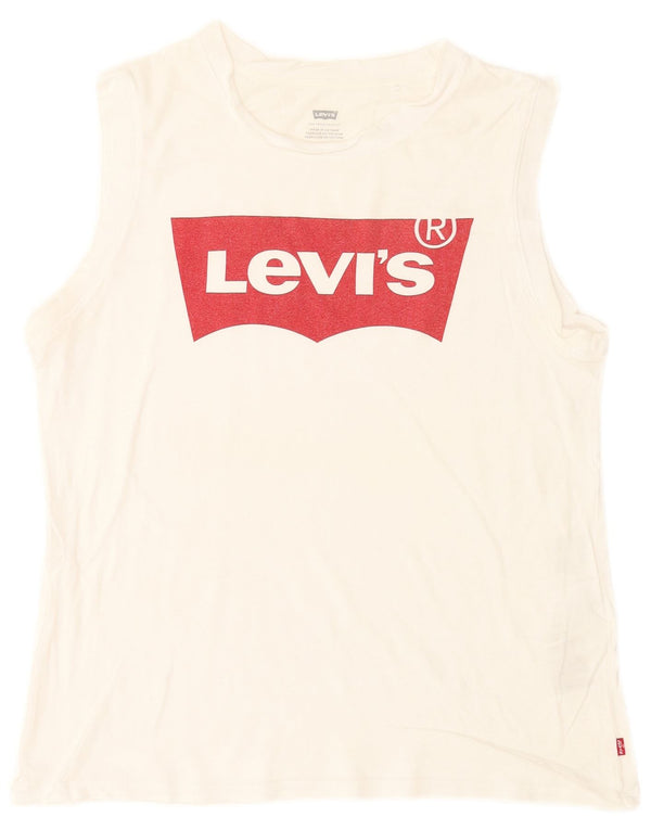 Levi's Camiseta gráfica para hombre Top mediano de algodón blanco