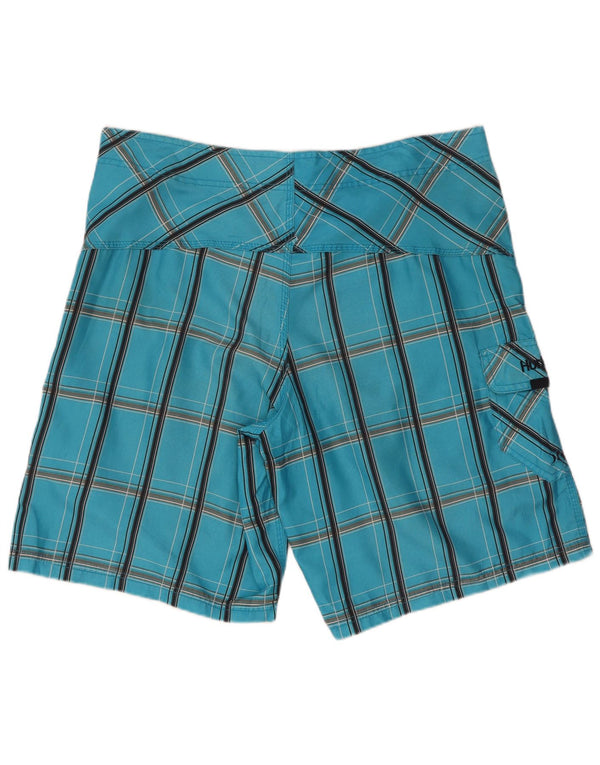 Hurley Bañador Corto Para Hombre Large Blue Check Poliéster