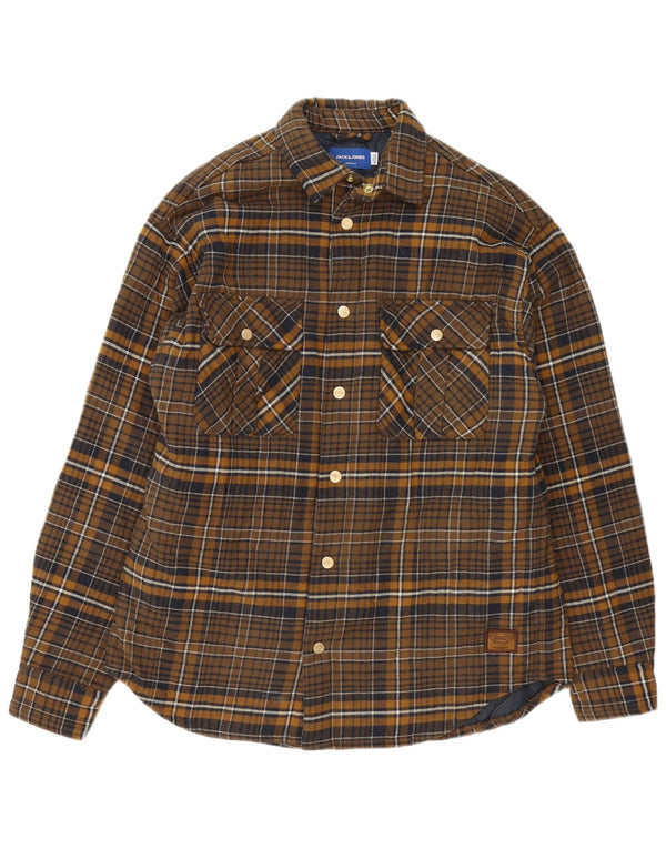 Jack & Jones Hombre Camisa De Franela Lumberjack De Algodón A Cuadros Marrón Grande