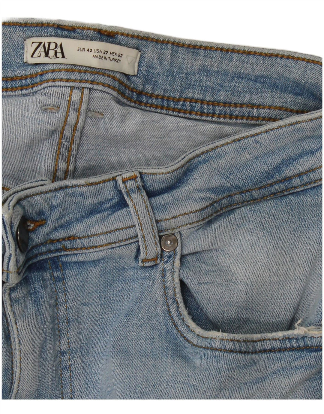 Zara Jeans recortados para hombre EU 42 Large W32 L25 Azul