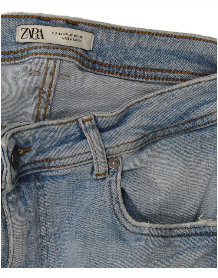 Zara Jeans recortados para hombre EU 42 Large W32 L25 Azul