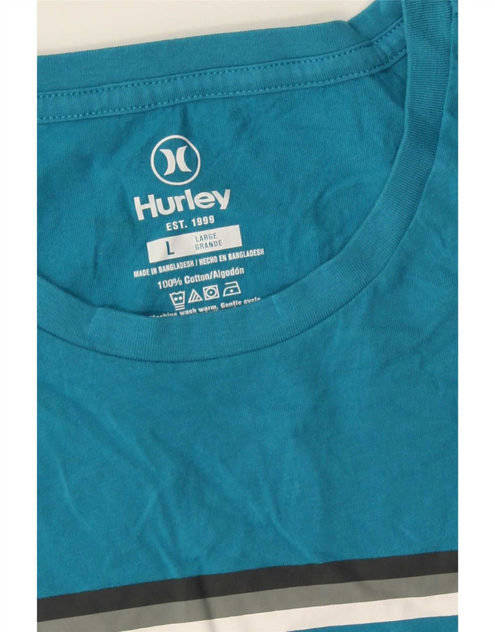 Hurley - Camiseta gráfica para hombre, talla grande, algodón azul