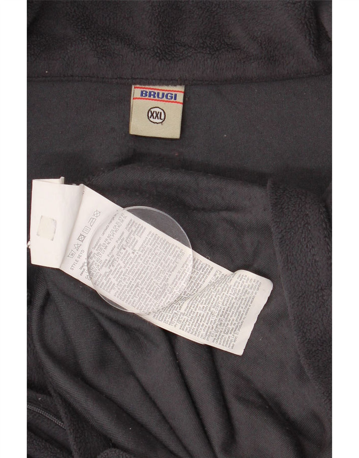 Brugi Jersey polar con cremallera y cuello para hombre 2XL Poliéster gris