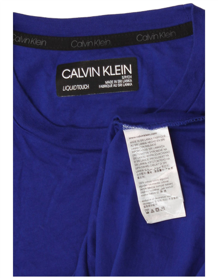 Calvin Klein - Camiseta para hombre, talla pequeña, algodón azul