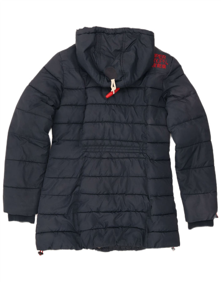 Superdry Chaqueta Acolchada Con Capucha Para Mujer UK 44 Grande Poliéster Azul Marino
