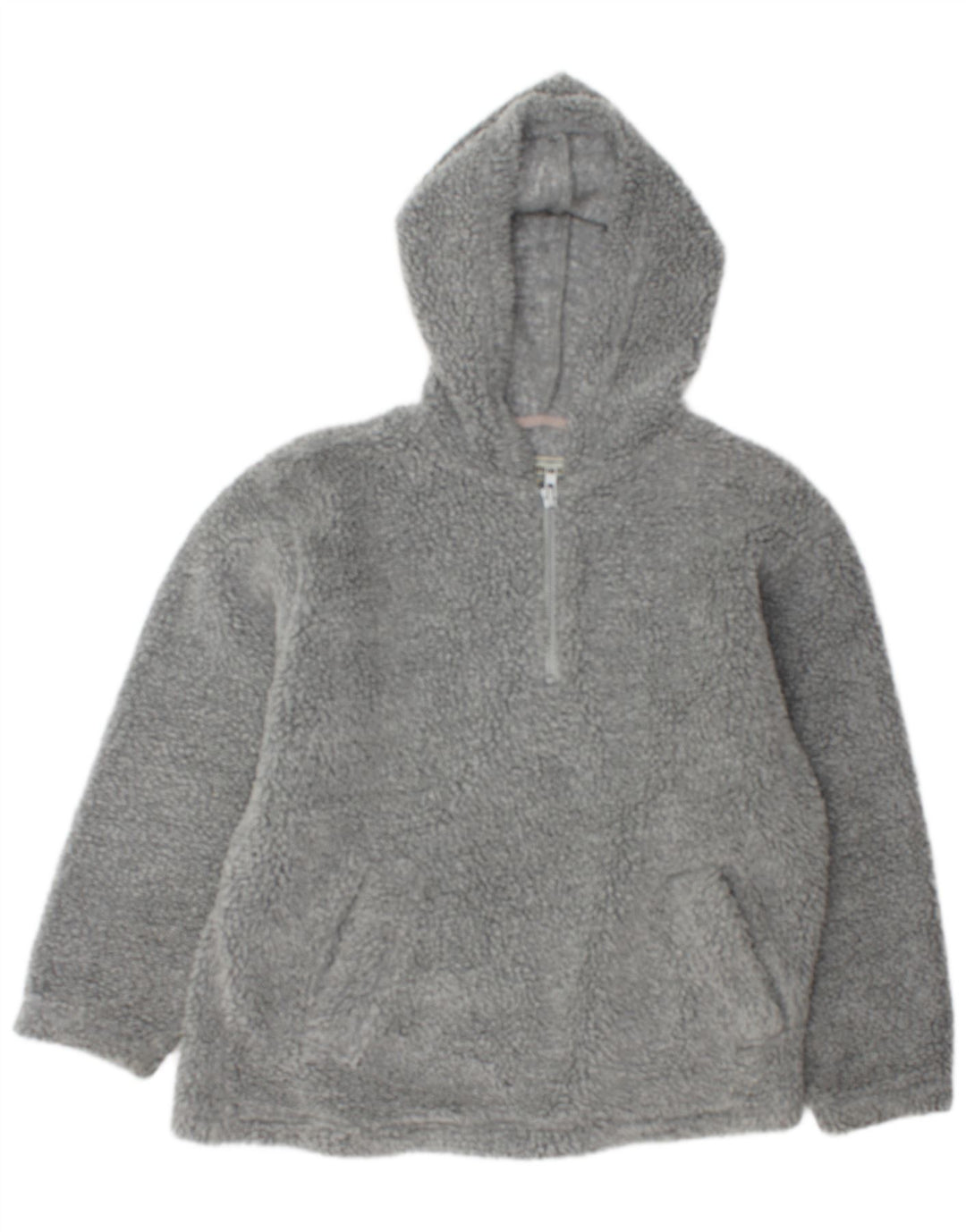 Fishbone Jersey de forro polar con capucha y cuello con cremallera para hombre Poliéster gris grande