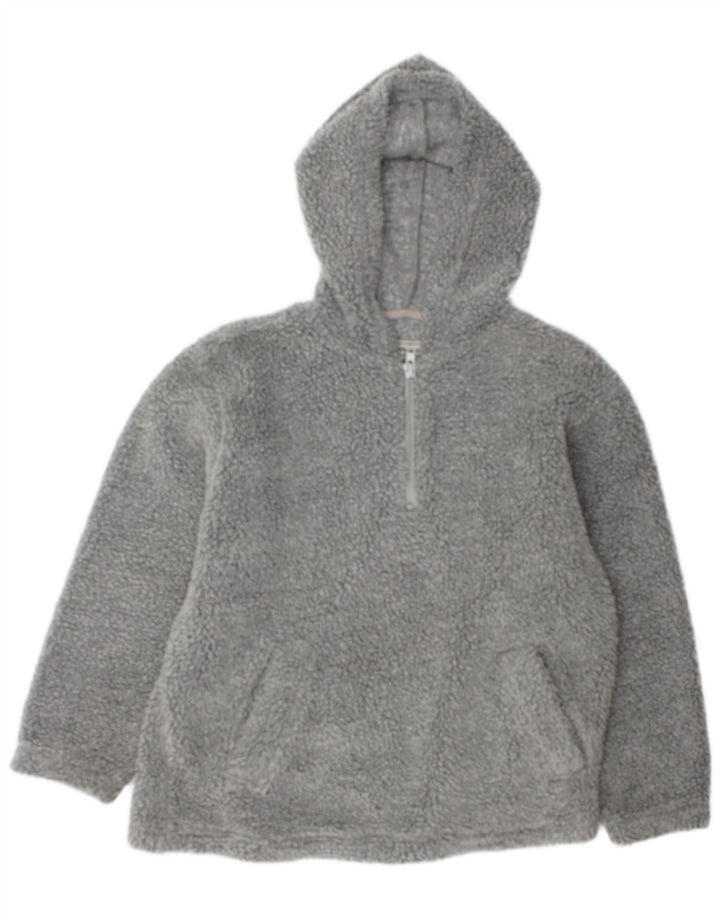 Fishbone Jersey de forro polar con capucha y cuello con cremallera para hombre Poliéster gris grande