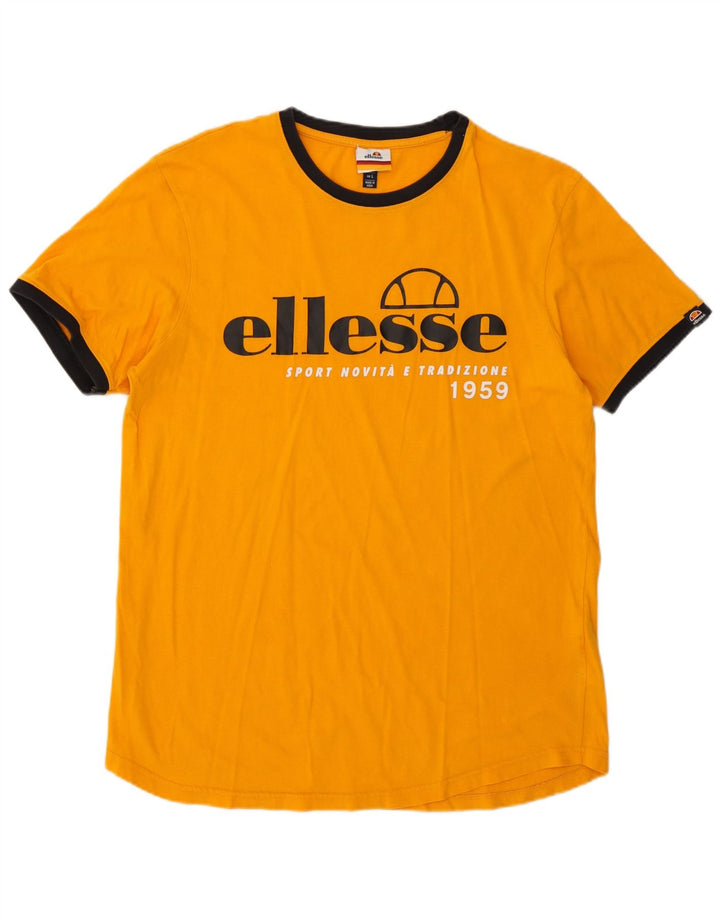 Ellesse - Camiseta gráfica para hombre, talla grande, algodón naranja
