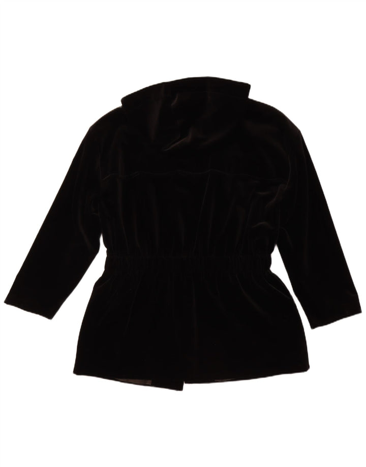 AFTER FIVE Abrigo de terciopelo con capucha para mujer UK 40 Mediano Negro