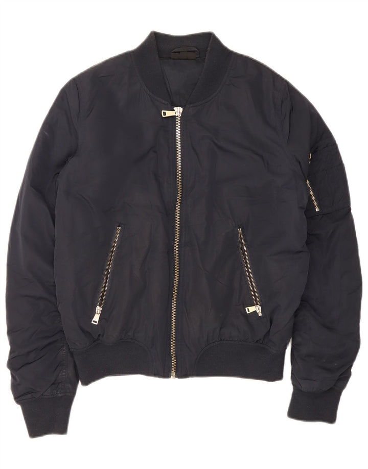Topshop Chaqueta Bomber para Mujer UK 12 Mediana Azul Marino Poliéster