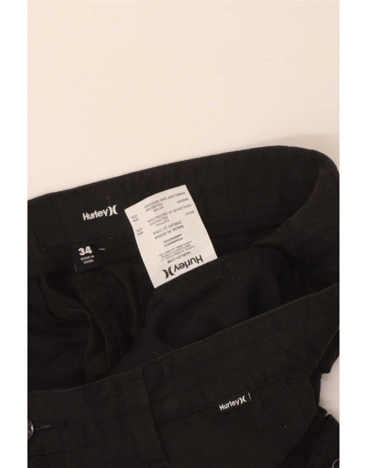 Hurley Shorts Cargo Para Hombre W34 Grande Algodón Negro