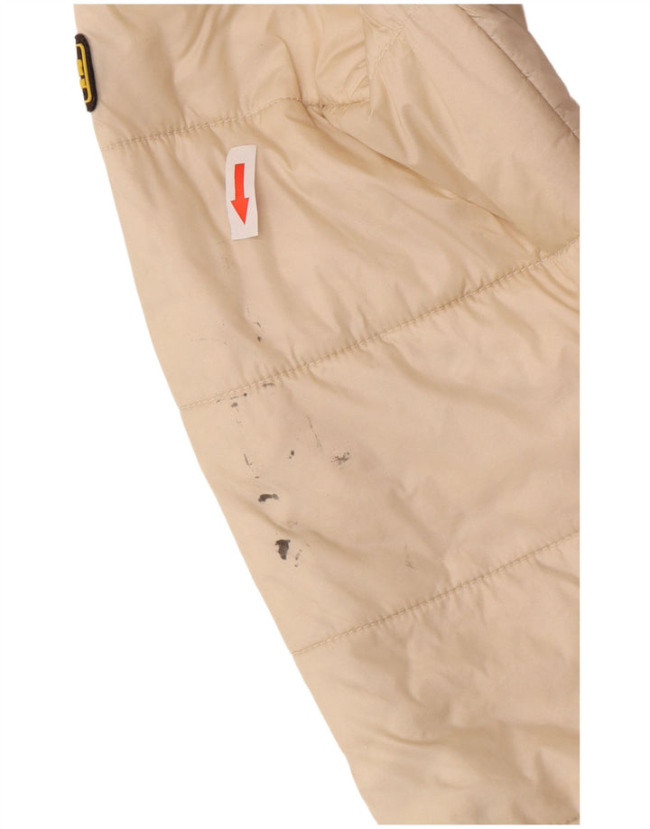 Barbour Abrigo acolchado con capucha para mujer UK 10 Small Beige Poliamida