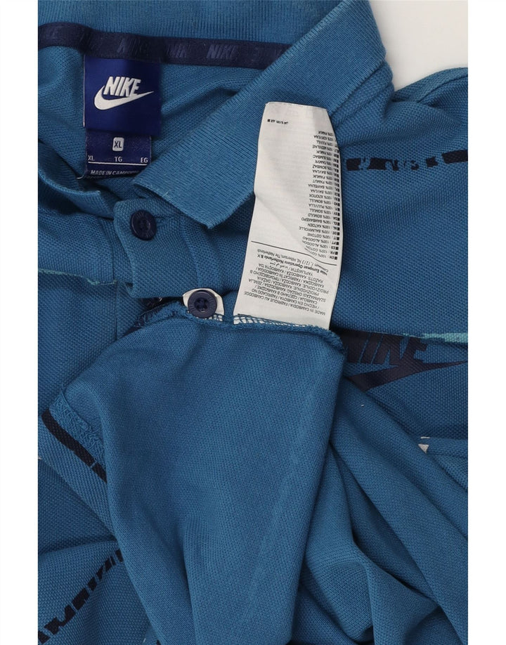 Polo NIKE Hombre XL Algodón Rayas Azul