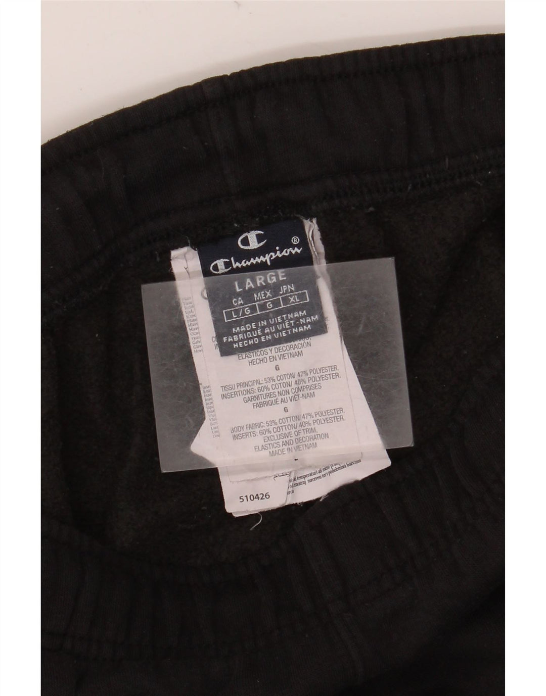 CHAMPION Pantalones de chándal para hombre, talla grande, algodón negro