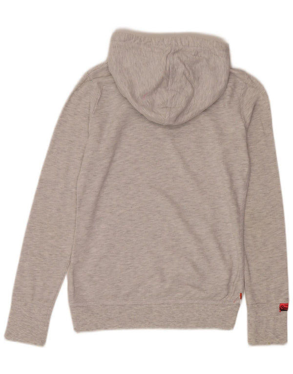 Superdry Jersey con capucha gráfica para mujer UK 6 XS Algodón gris