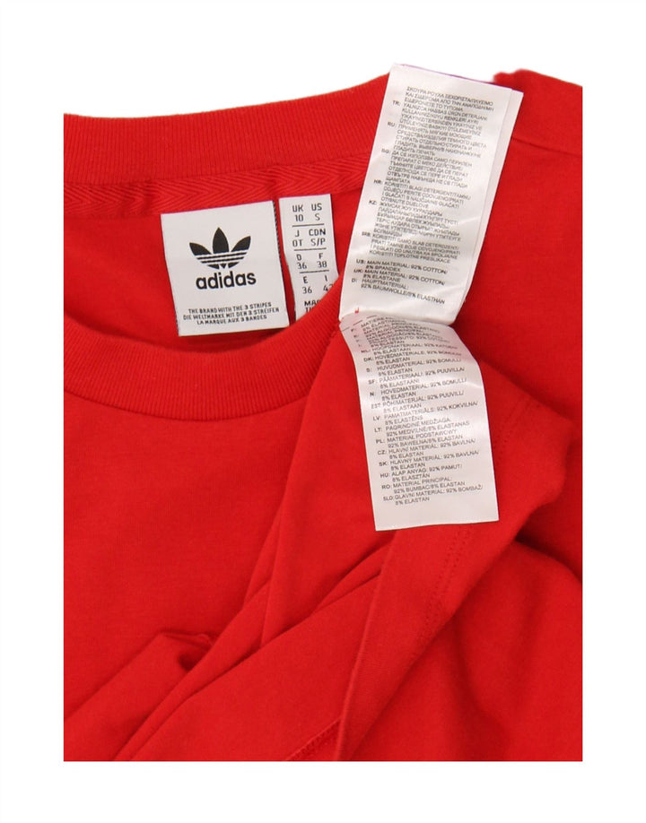 Adidas Camiseta gráfica para mujer Top UK 10 Small Red Cotton