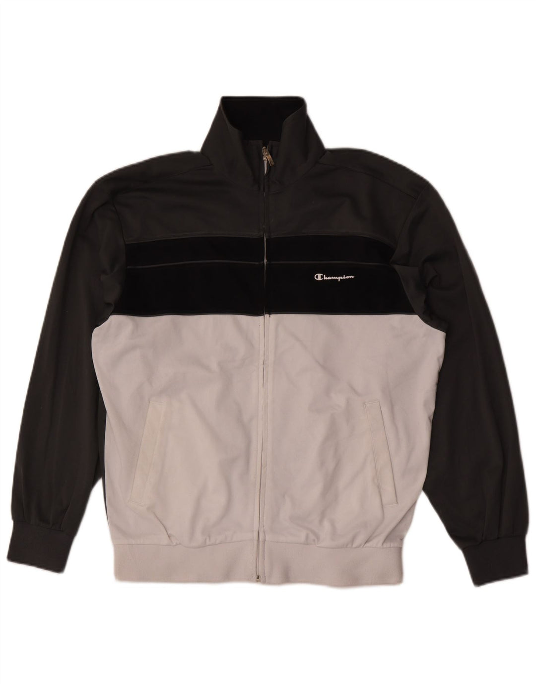 Champion Chaqueta De Chándal Para Hombre Poliéster Color Block Gris Medio