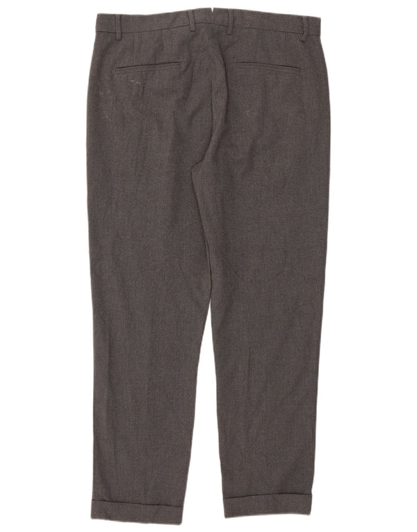 Zara Pantalón chino recto para hombre EU 44 Large W34 L29 Poliéster gris