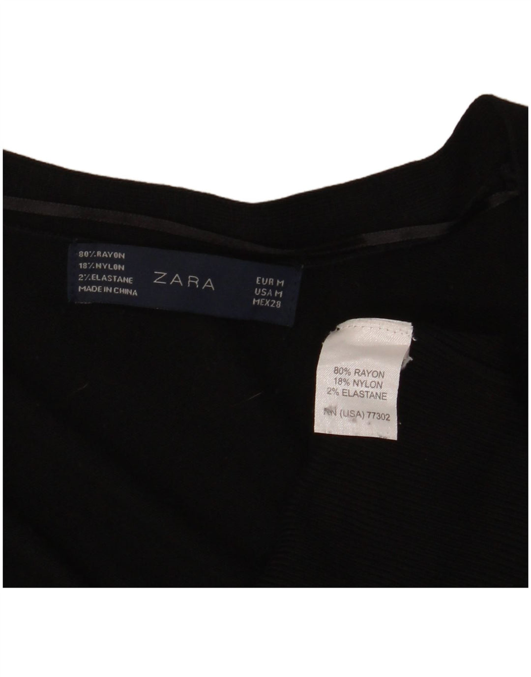 ZARA Suéter tipo cárdigan largo para mujer UK 44 Medium Black Rayon