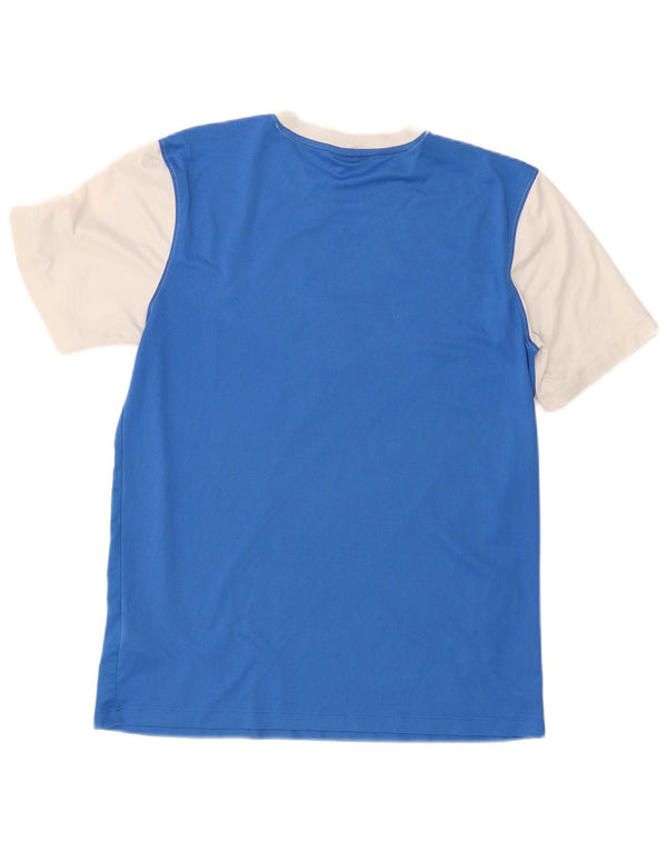 NIKE Mens Dri Fit T-Shirt Top Medium Blue Colourblock Polyester