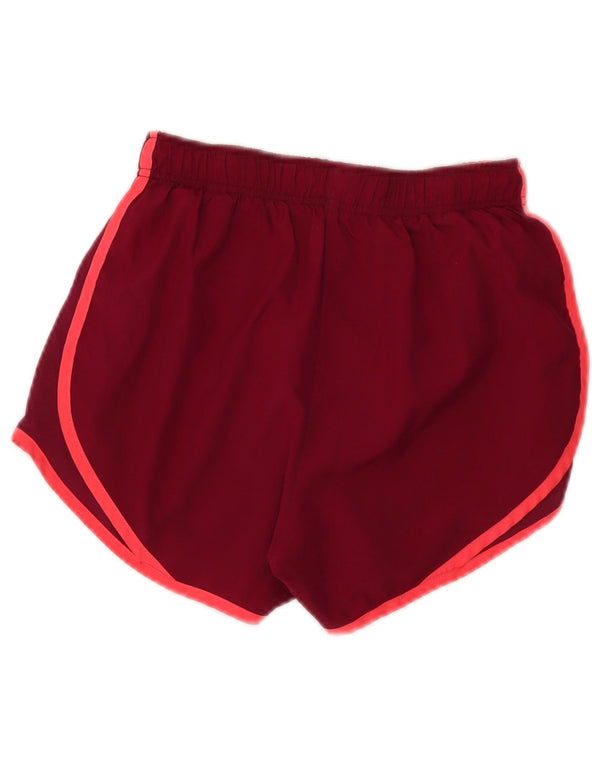 Nike Pantalones cortos deportivos Dri Fit para mujer UK 4 XS Borgoña Colorblock Poliéster
