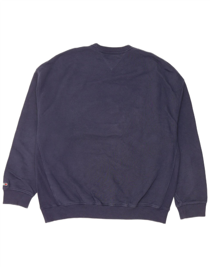 Tommy Hilfiger Sudadera con Estampado Relajado Y Gráfico para Hombre Azul Marino Mediano