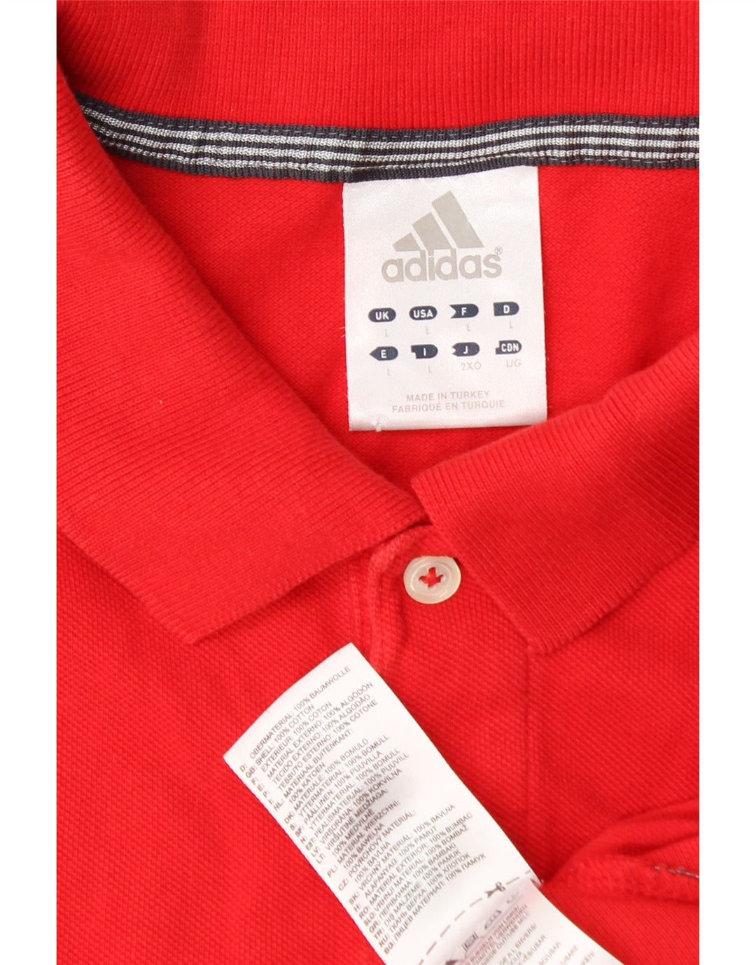 Polo ADIDAS para hombre de algodón rojo grande