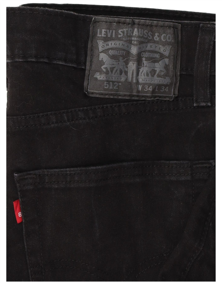 LEVI'S Jeans 512 Slim Tapered para hombre W34 L32 Algodón negro
