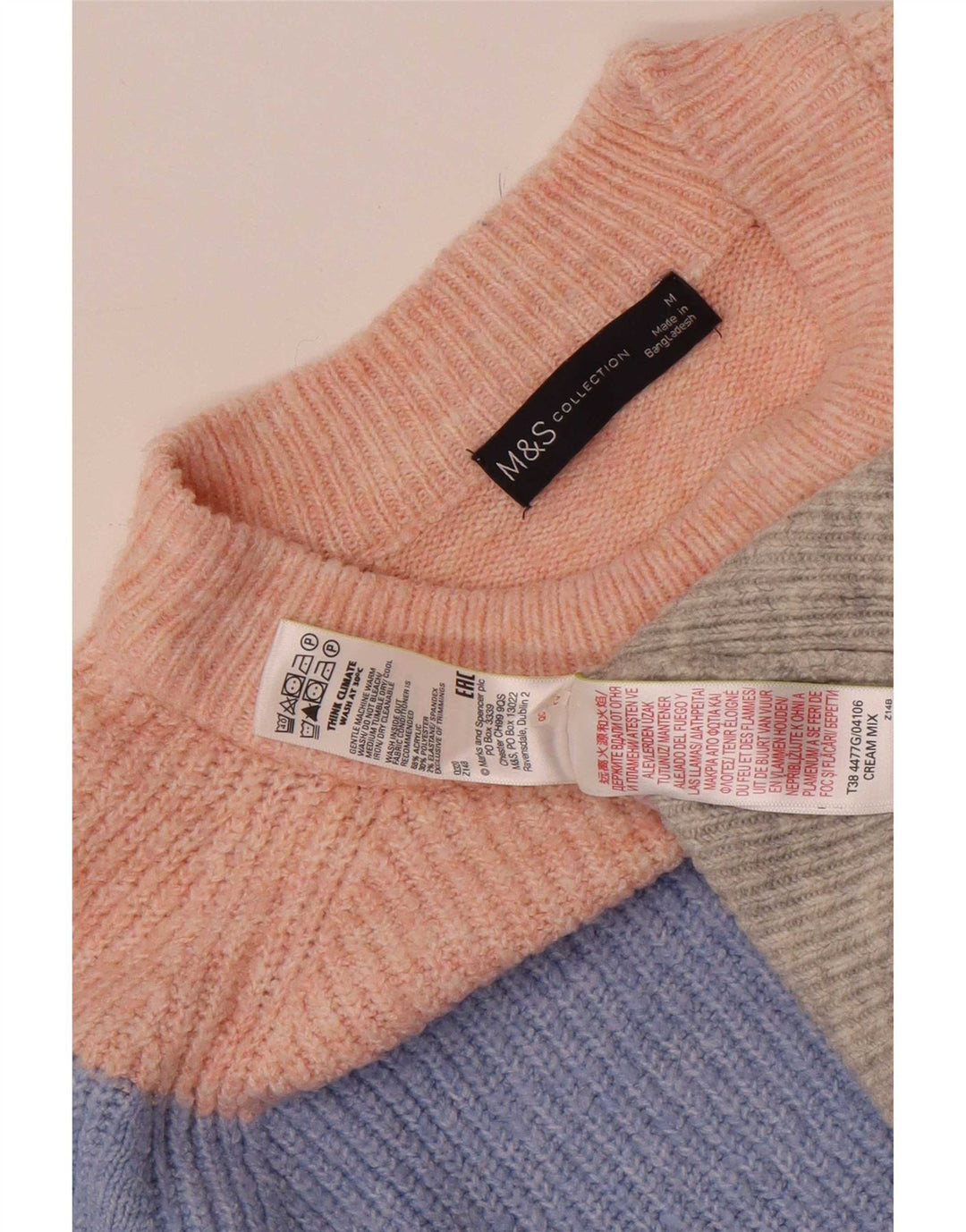 Marks & Spencer Jersey con cuello alto para mujer, talla 40, talla M, multicolor