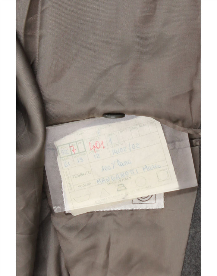 Vintage hombre chaqueta blazer de doble pecho IT 52 XL lana gris