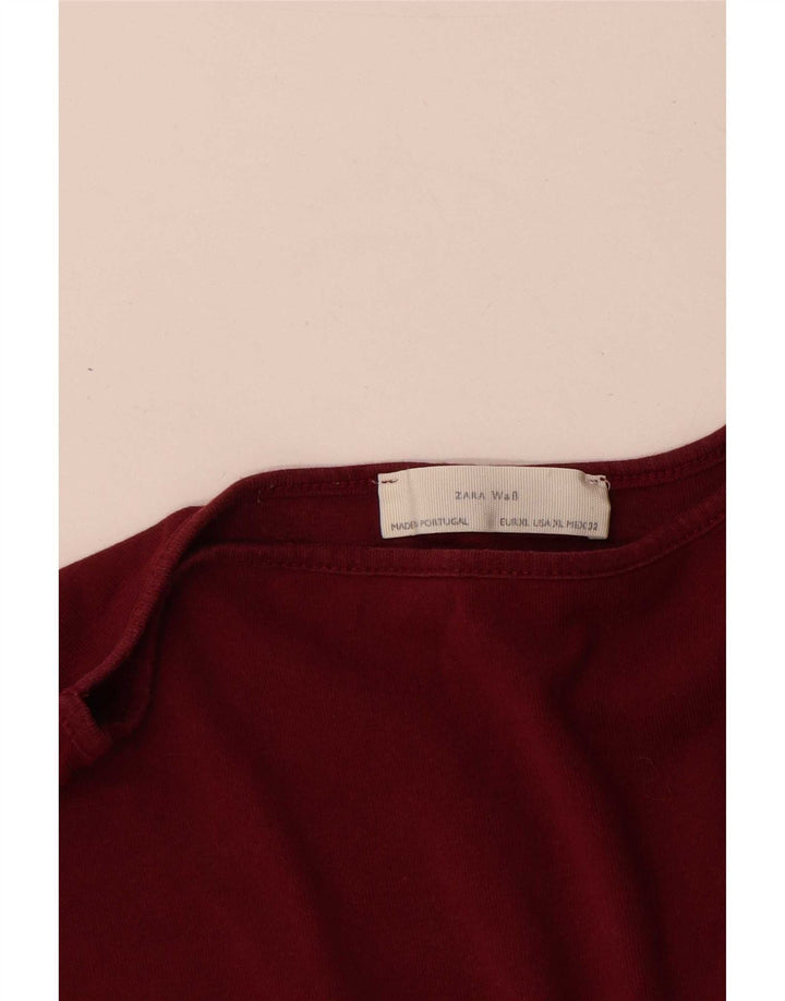 Zara Mujer Top Manga 3/4 ES 40 XL Rojo