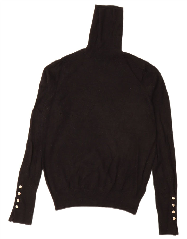 Zara Mujer Roll Neck Jumper Sweater UK 10 Small Negro