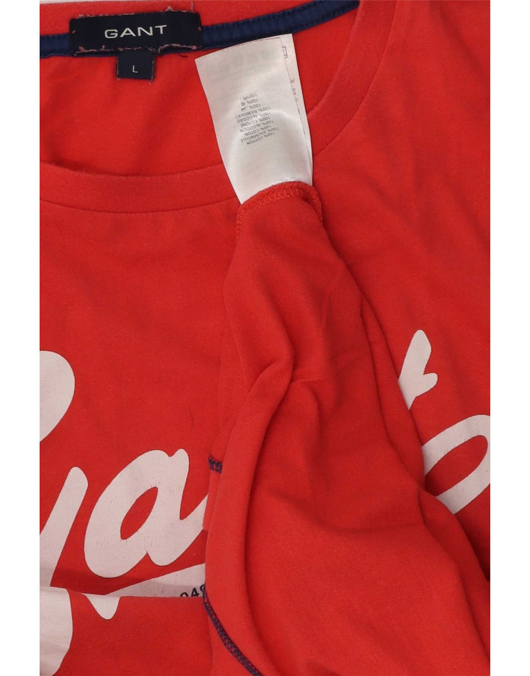 Gant Camiseta Gráfica Para Hombre Top Grande De Algodón Rojo
