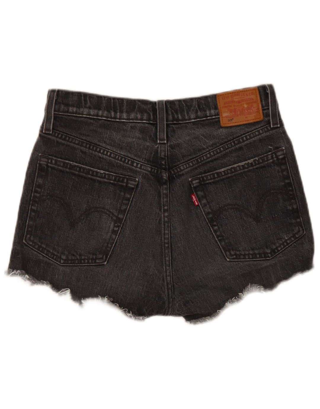 LEVI'S Mujer 501 Shorts De Mezclilla W30 Algodón Negro Mediano