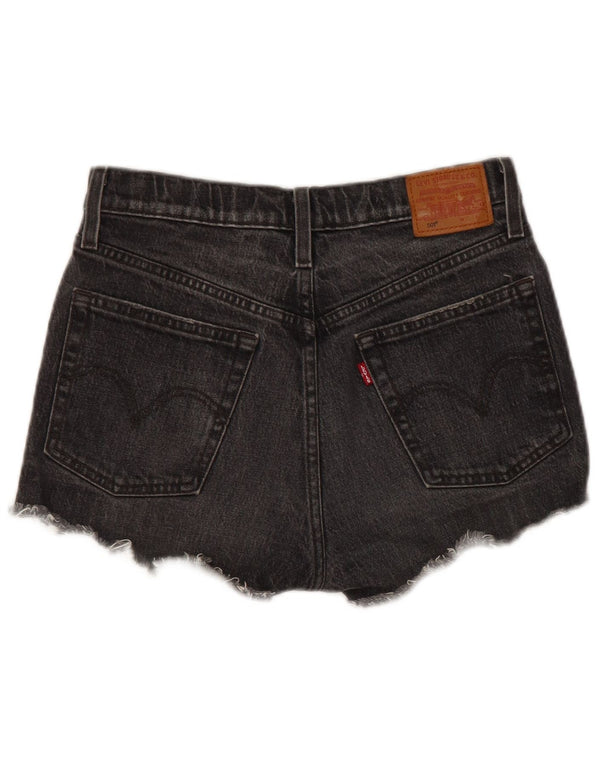LEVI'S Womens 501 Denim Shorts W30 Medium Black Cotton