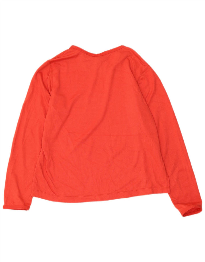 NIKE Top corto para mujer de manga larga US 8/10 Poliéster rojo mediano