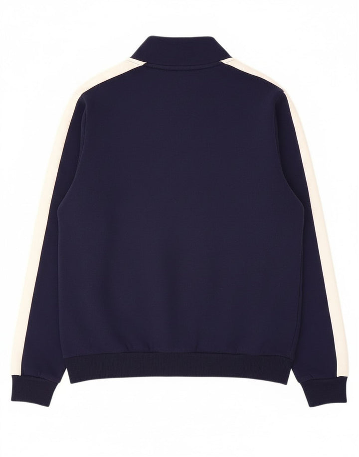 Fila Hombre Graphic Zip Neck Sudadera Jumper Small Azul Marino Colorblock
