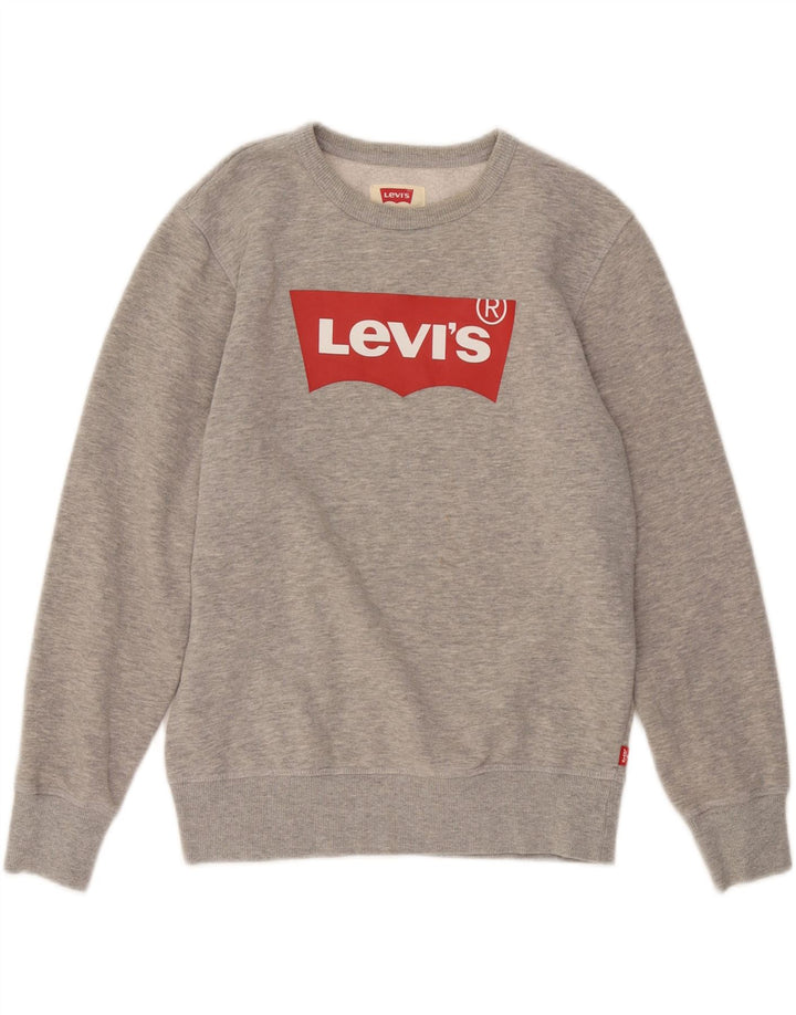 LEVI'S Sudadera estampada para niños 12-13 años Algodón gris