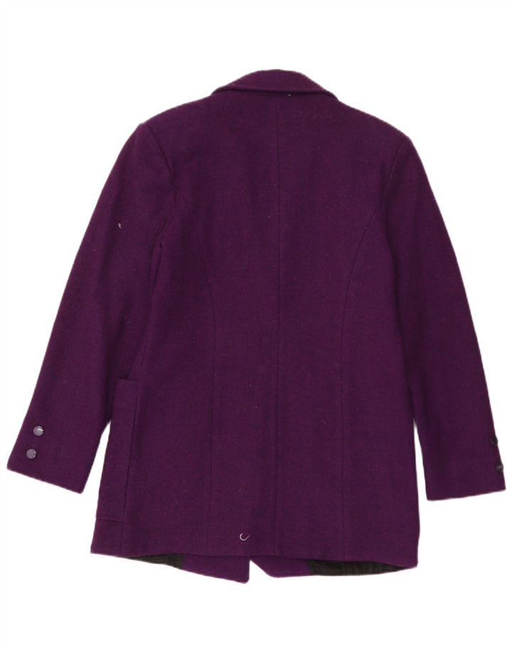 Vintage mujer 3 botones Blazer chaqueta Reino Unido 12 medio púrpura