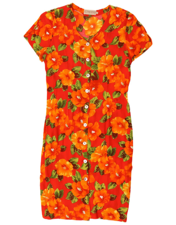 Vestido camisero de manga corta para mujer Superior IT 46 Large Red Floral