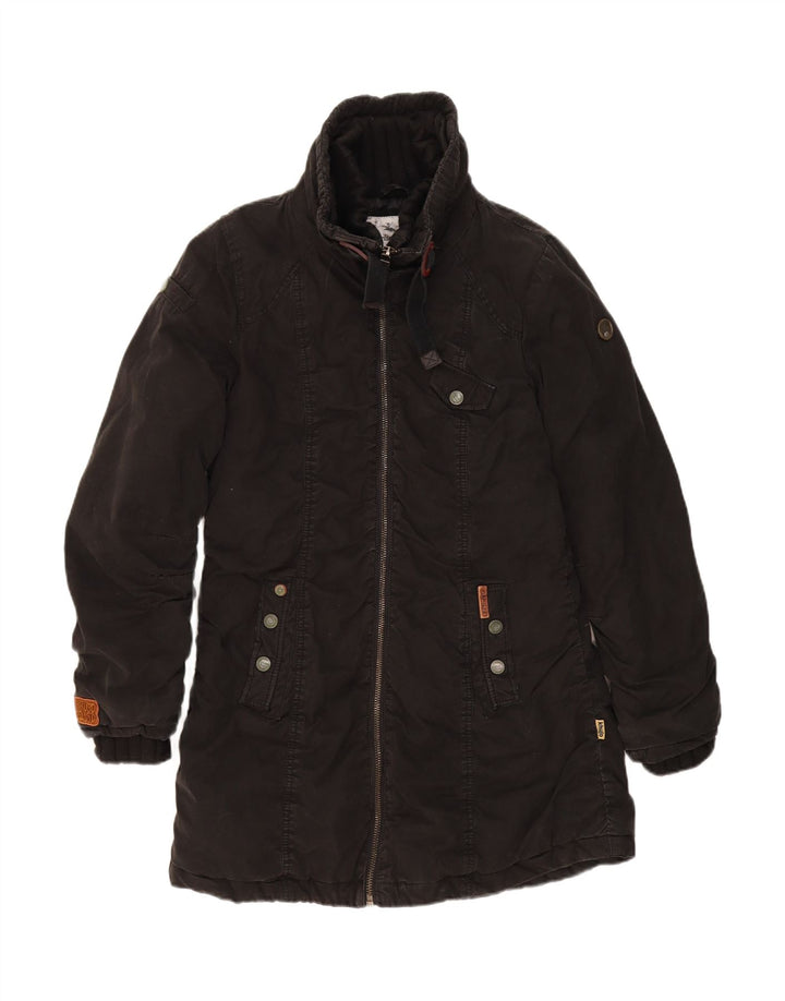 KHUJO Womens Windbreaker Coat UK 16 Large Black Cotton