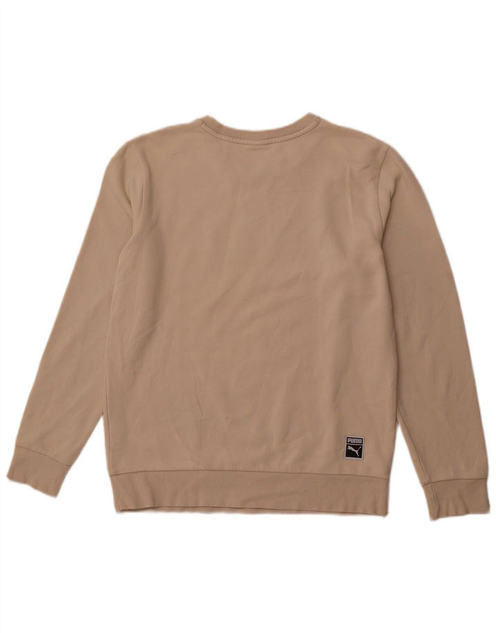 PUMA Sudadera con estampado gráfico para hombre, jersey de algodón beige medio