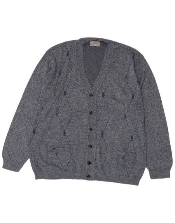 Rodes Suéter tipo cárdigan para hombre 2XL Azul Argyle/Diamante Acrílico